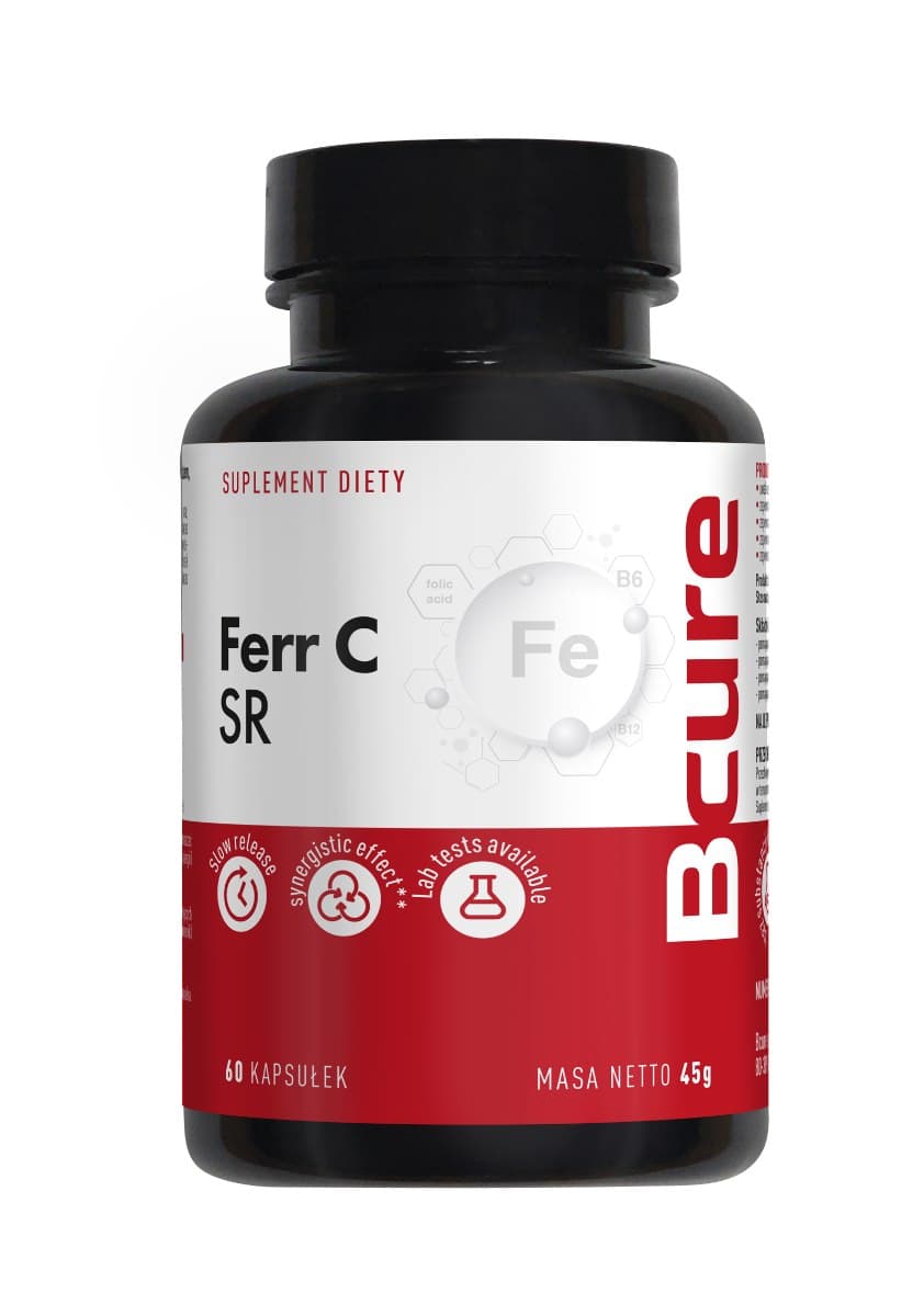 BCure Ferr C SR Iron with Vitamin C 60 capsules – BCure packaging