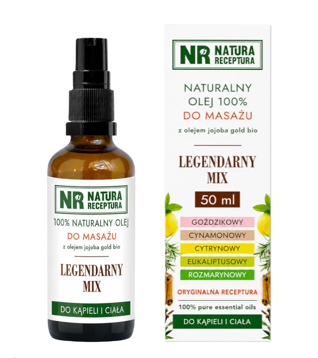 Natura Receptura - Olio da massaggio Legendary Mix - 50ml – Natura Receptura confezione