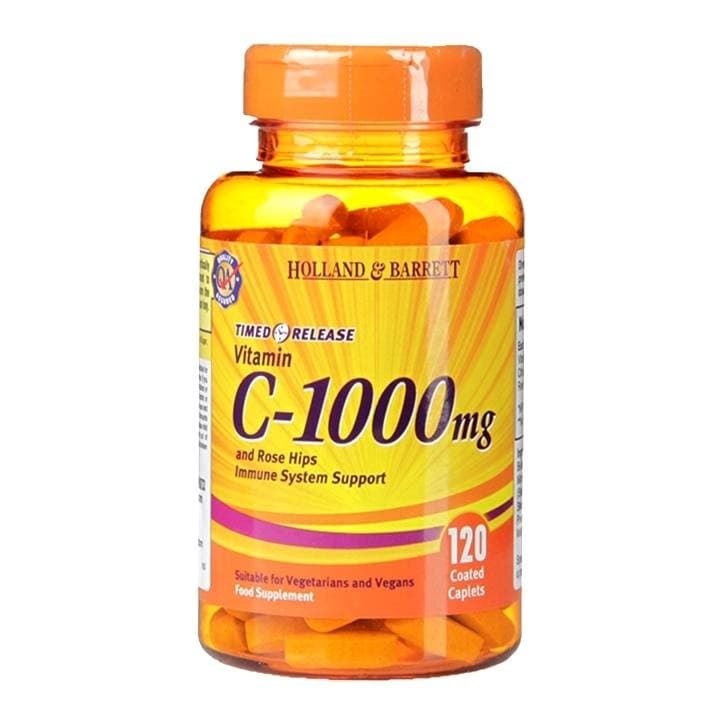 Holland & Barrett C-1000 mg con bioflavonoidi e rosa canina, 120 compresse – Holland & Barrett packaging