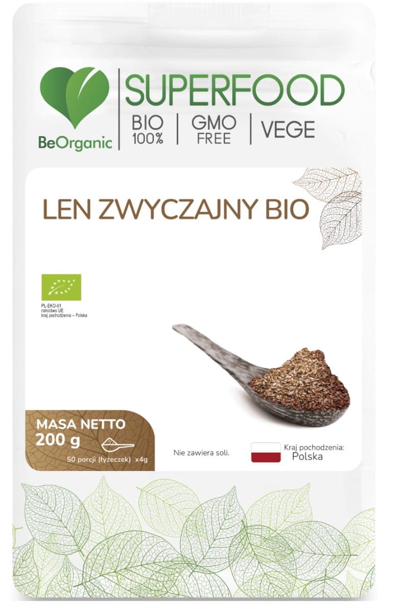 BeOrganic by Aliness Lin commun (graines de lin) BIO 200g – BeOrganic emballage