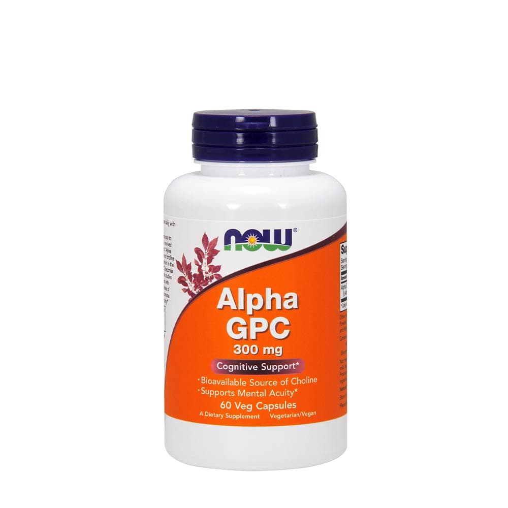 NOW Foods - Alpha GPC - 300mg - 60 vegetariska kapslar