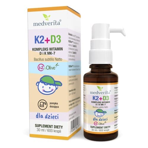 Medverita Vitamin K2 + D3 for children 30ml – Medverita packaging