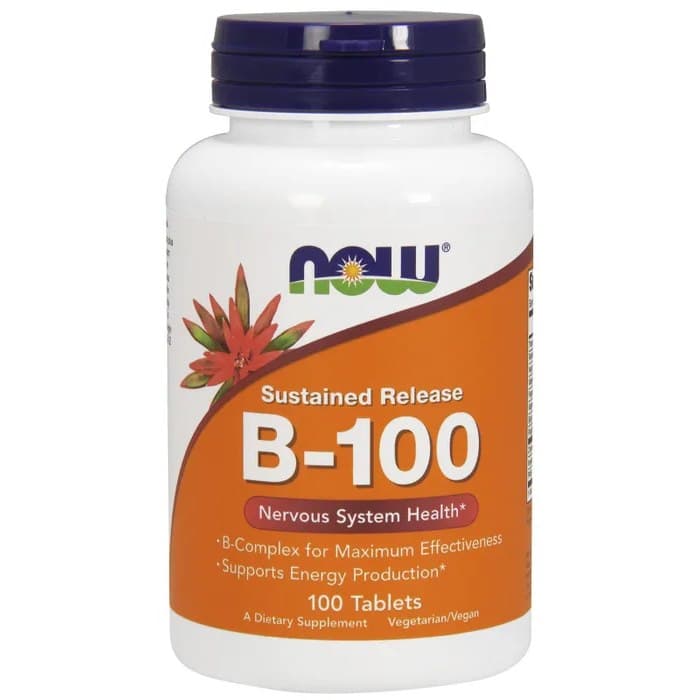 NOW Foods - Vitamin B-100 Sustained Release - 100 Tabs – NOW Foods packaging
