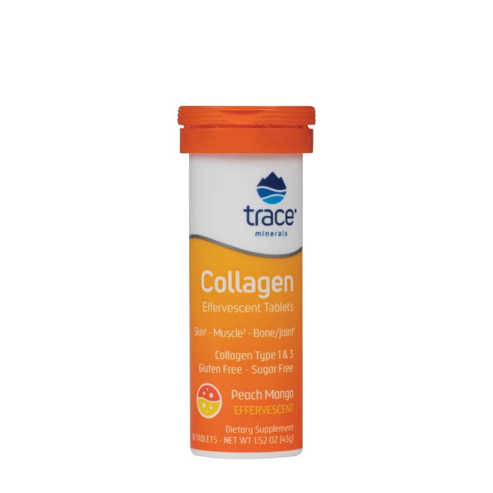 Trace Minerals Collagen Effervescent - Pêche Mangue - 10 comprimés effervescents – Trace Minerals emballage