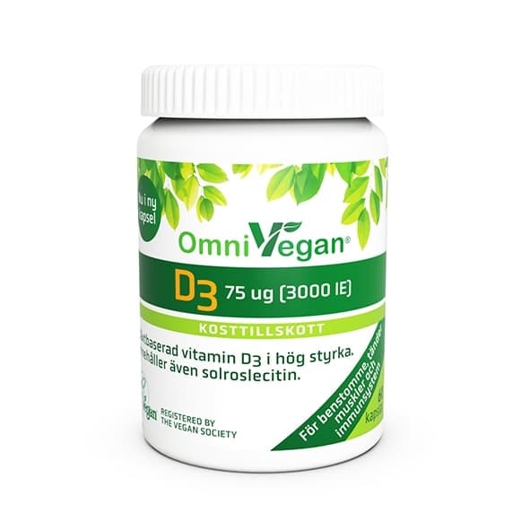 OmniVegan D3 75 mcg 60 capsules | Omnisym Pharma – OmniVegan emballage