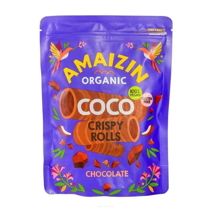 Amaizin Rurki Waflowe Kokosowo-Czekoladowe Bezglutenowe BIO 140 g | Bio Planet – Amaizin emballage