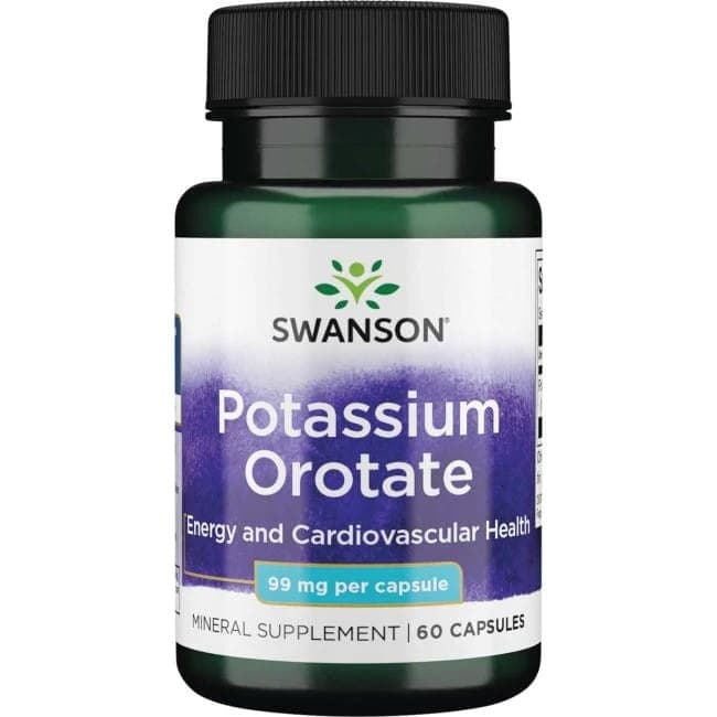 Swanson Potassium Orotate 99 mg – 60 kapslar – Swanson förpackning