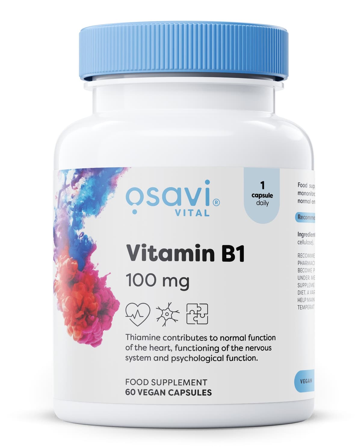 Osavi Vitamin B1, 100 mg, 60 vegetabiliska kapslar – Osavi förpackning