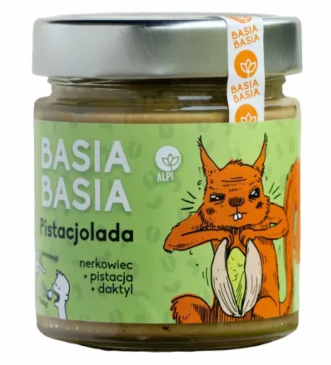 Alpi BasiaBasia Pistacjolade Cashew Pindakaas Dadels 195 g – ALPI verpakking