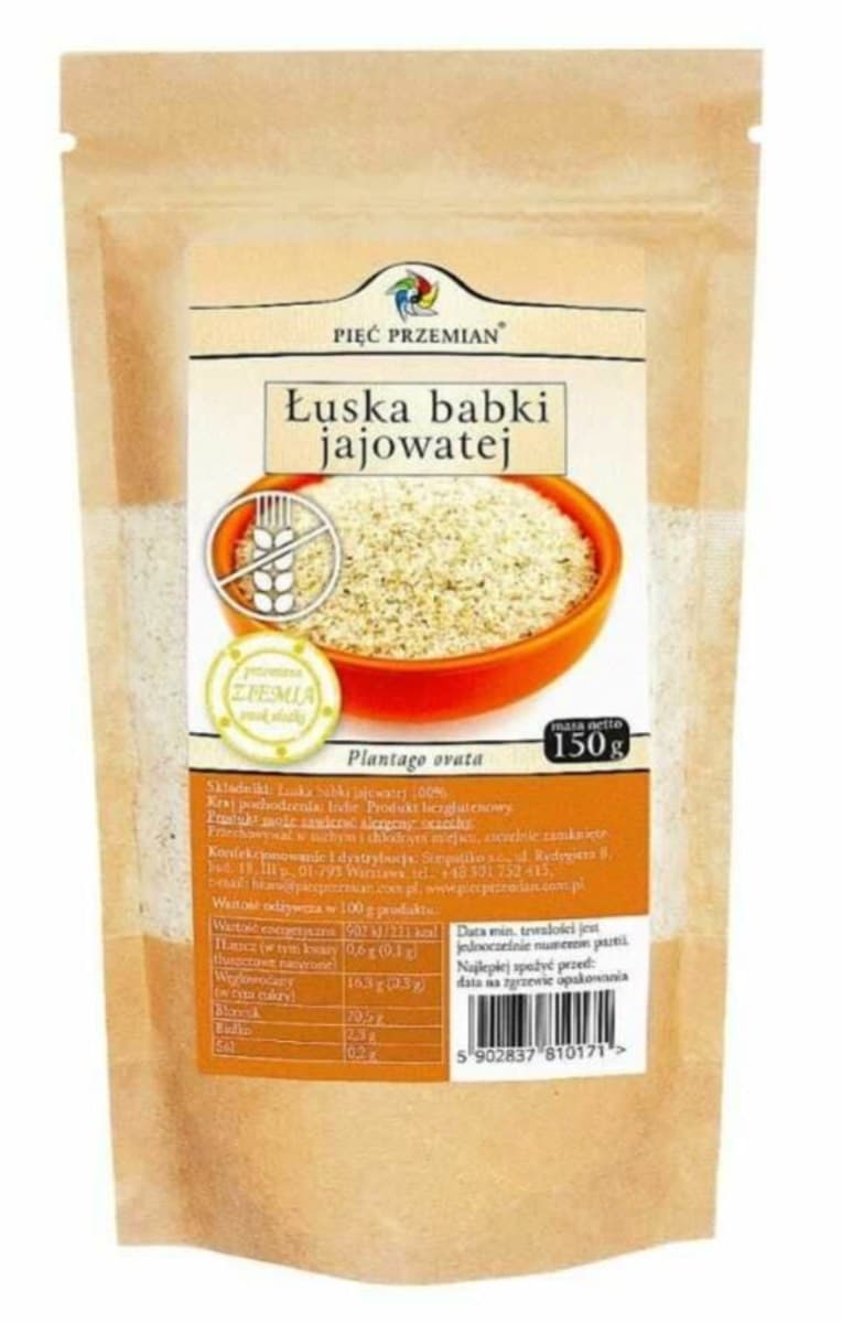Pięć Przemian - Pó de Casca de Plantago Ovata 250 g – Pięć Przemian embalagem