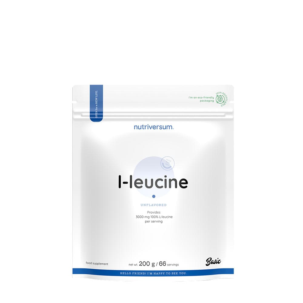 Nutriversum L-Leucine en polvo 200g – Aminoácido puro para construcción muscular – Nutriversum empaque