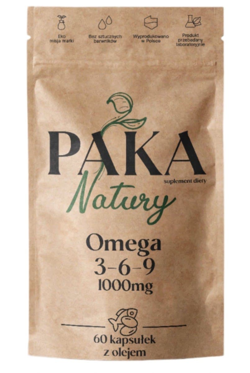 Paka Natury Omega 3-6-9 1000 mg ALA EPA DHA 60 cápsulas blandas – Paka Natury packaging