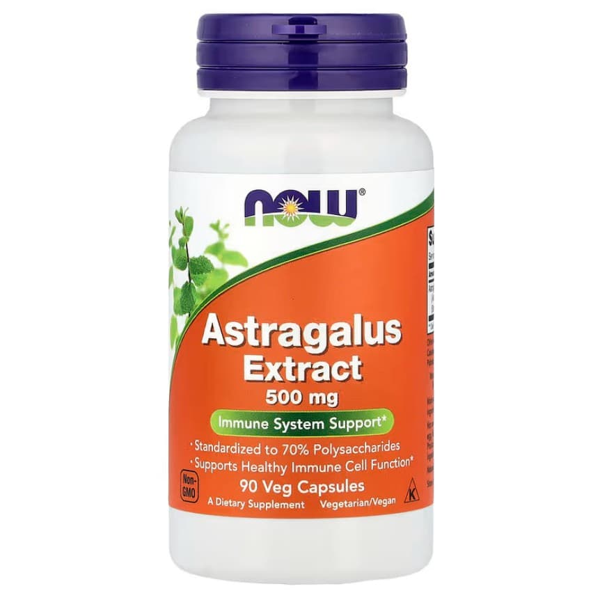 NOW Foods Astragalus Extract 500mg - 90 capsules végétales – NOW Foods emballage