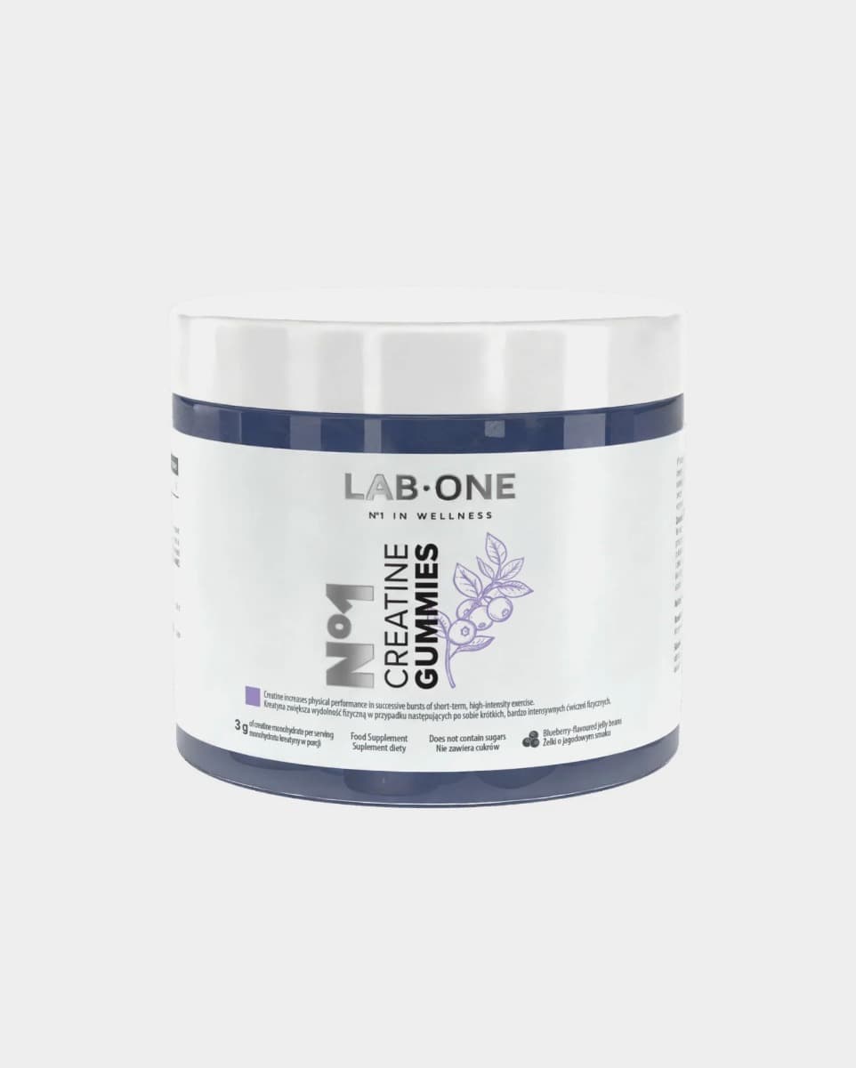 LAB ONE N°1 Creatine GUMMIES 60 gommes au goût de myrtille – LAB ONE emballage