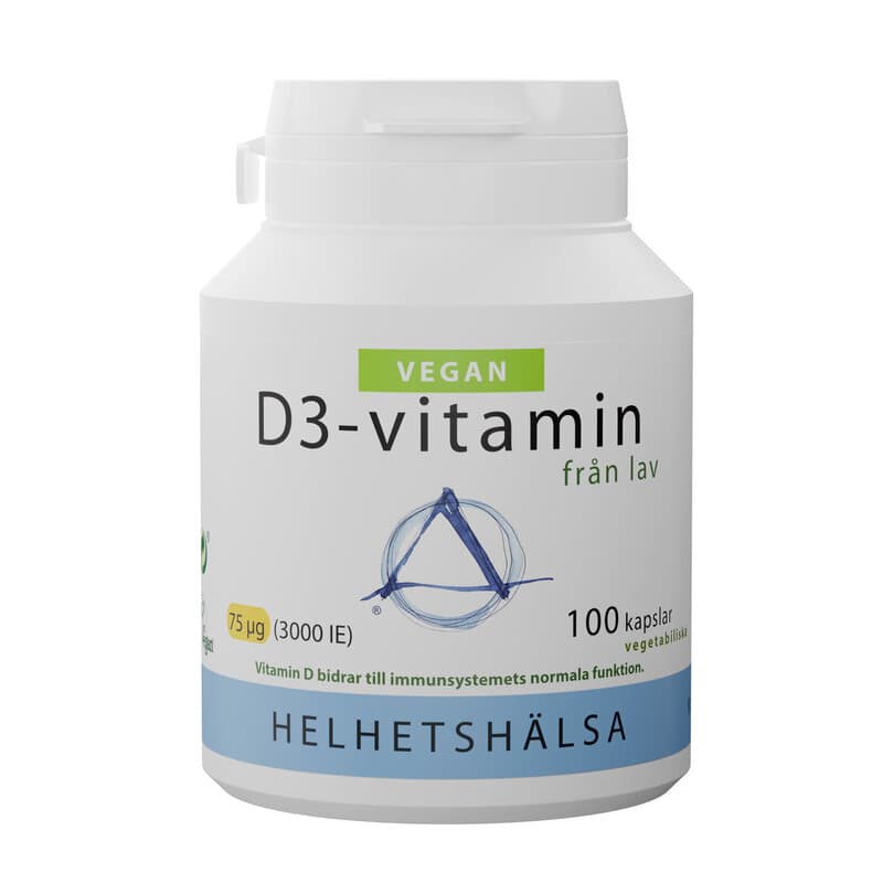 Vitamine D végétalienne 75 µg 100 capsules | Helhetshälsa – Helhetshälsa emballage
