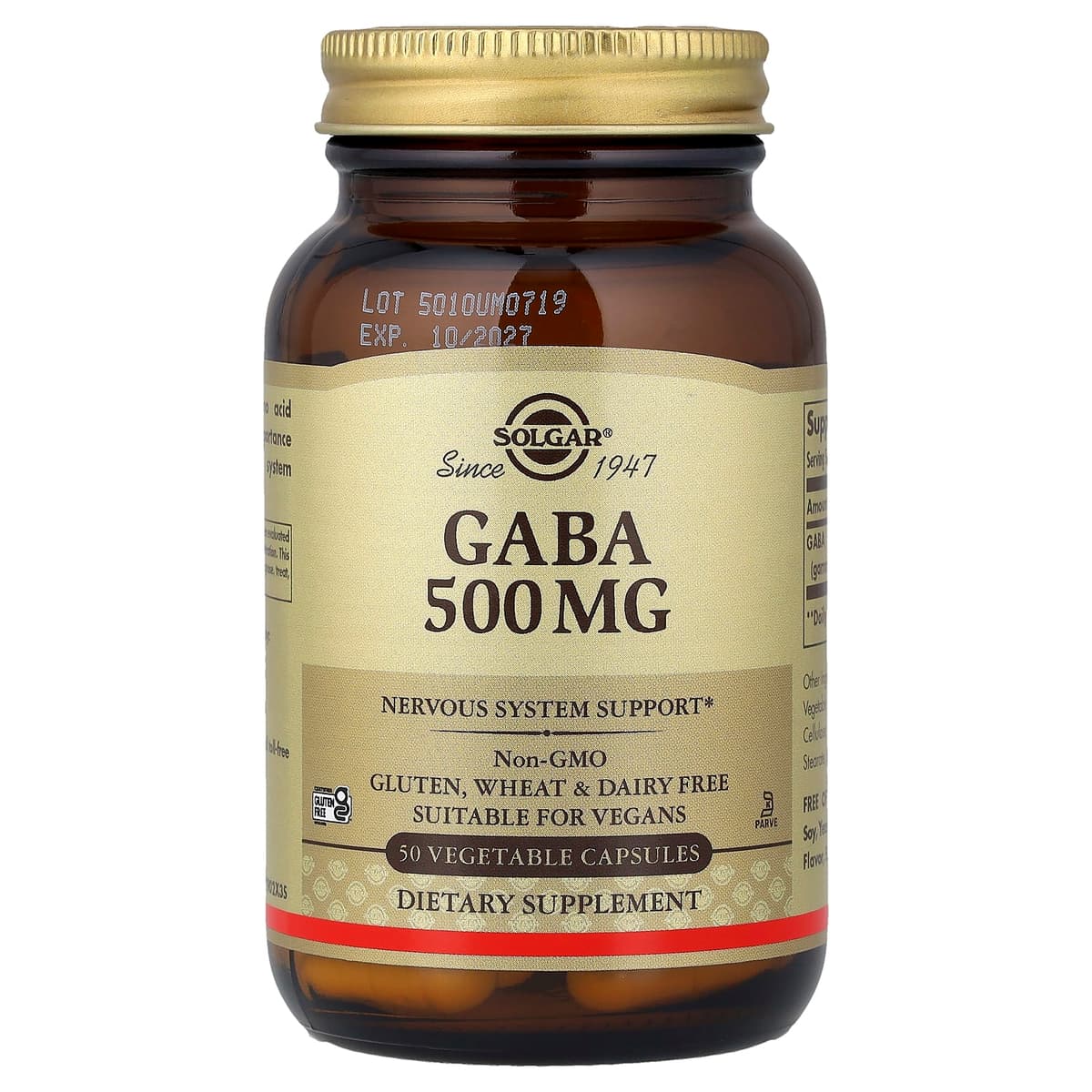 Solgar - GABA - 50 Capsules Végétales – Solgar emballage
