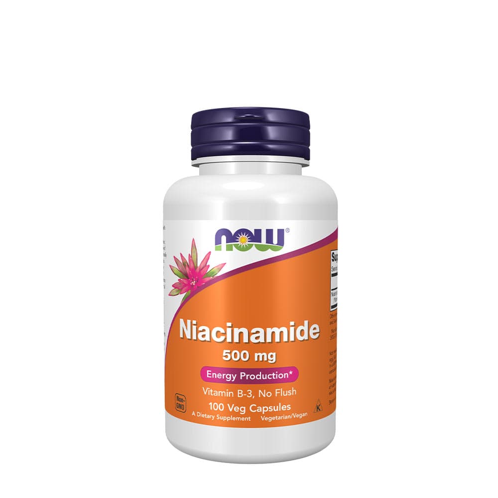 NOW Foods - Niacinamide 500 mg, capsules 100 stuks – NOW Foods verpakking