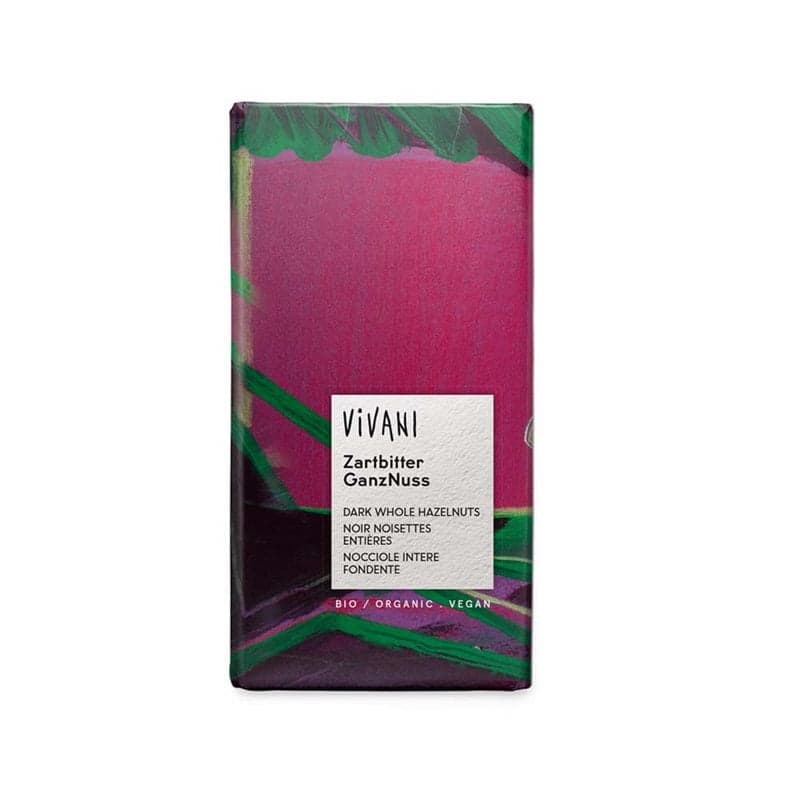 Dunkle vegane Vollnuss-Havannaschokolade 100g – Vivani Verpackung