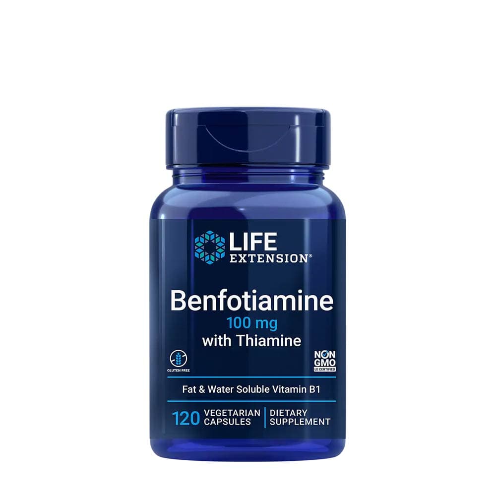 Life Extension Benfotiamine With Thiamine 100 mg - 120 vegetariska kapslar – Life Extension förpackning