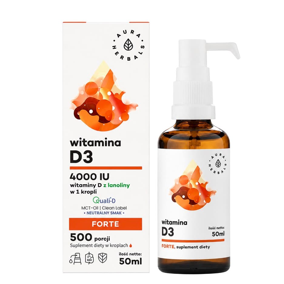 Aura Herbals - Vitamin D3 Forte - 50ml – Aura Herbals förpackning