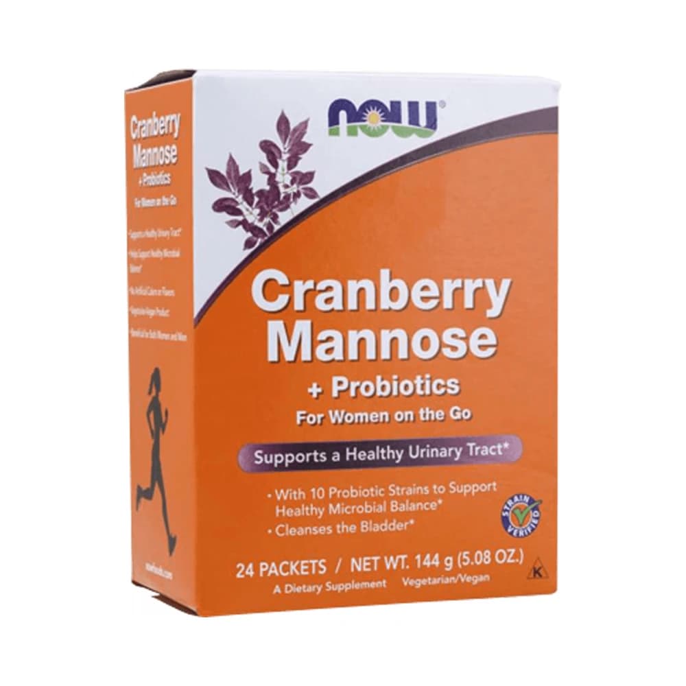 NOW Foods - Cranberry Mannose + Probiotics - 60 cápsulas – NOW Foods empaque