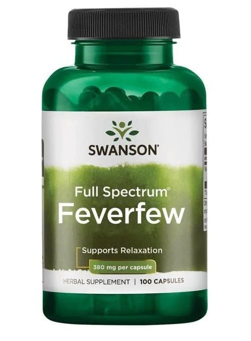 Swanson Full Spectrum Feverfew 380mg, 100 Kapseln – Swanson packaging
