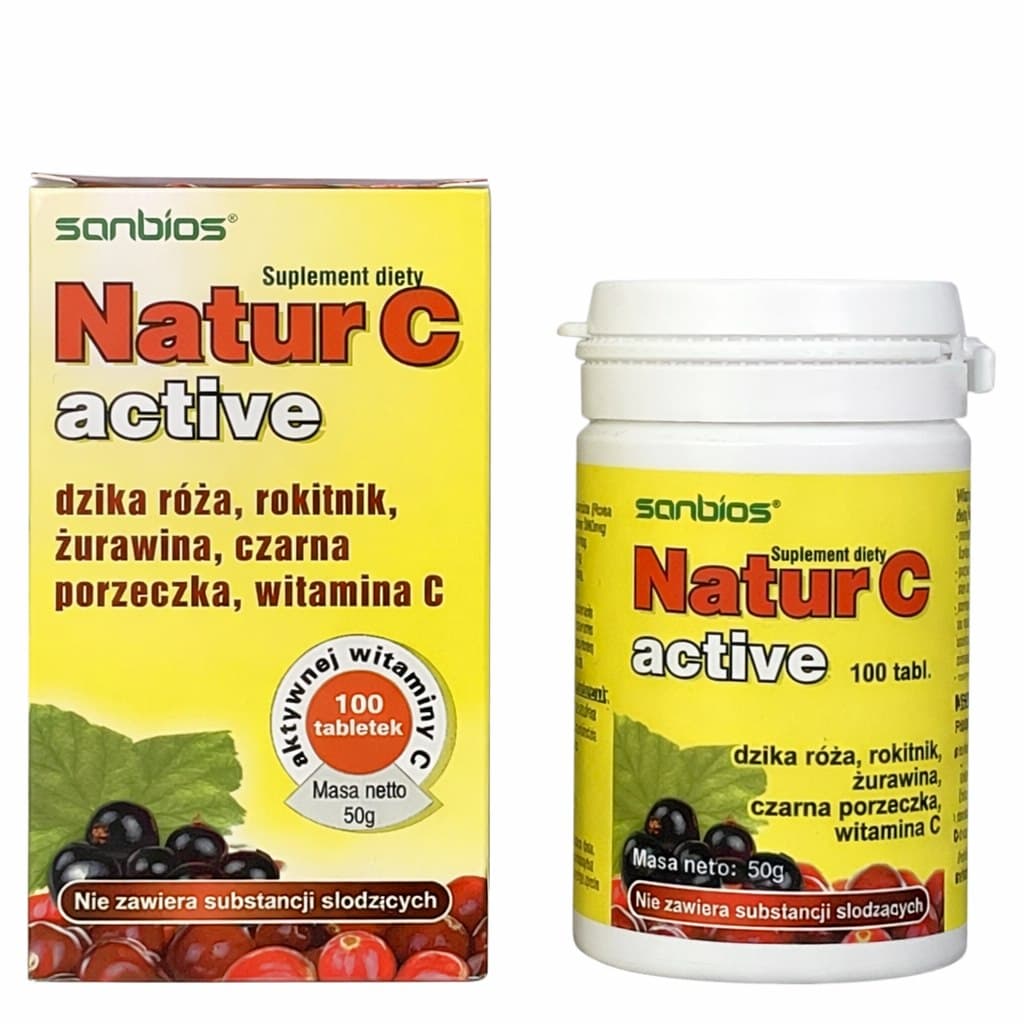 Sanbios Natur-C Active 100 Tabs – Sanbios förpackning