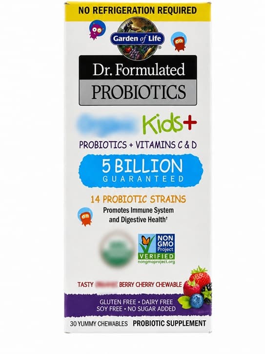 Garden of Life - Probiotika Kids+ - Bär och körsbär, 30 gummies – förpackning