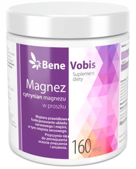 Bene Vobis Magnez (cytrynian magnezu) proszek 500g – Bene Vobis packaging