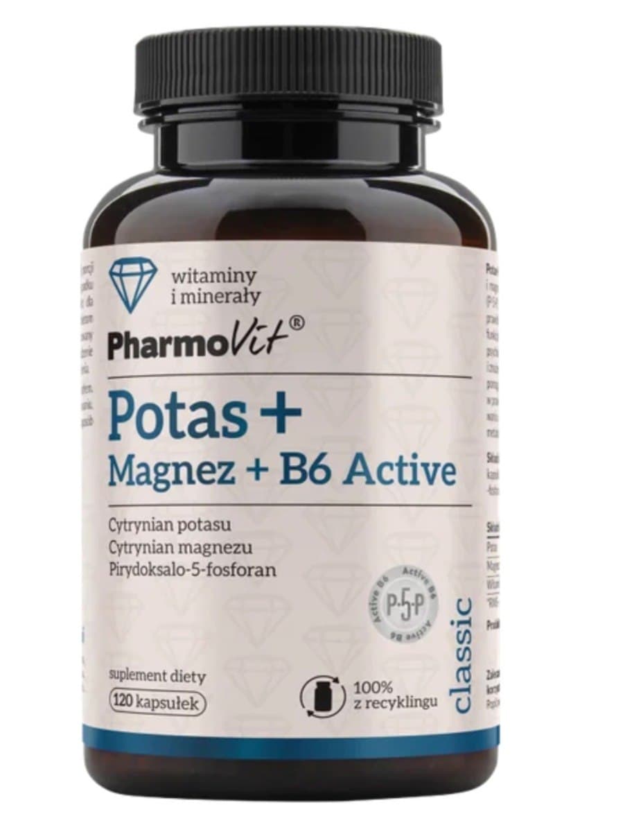 Pharmovit - Potassium + Magnesium + B6 Active - 120 Caps