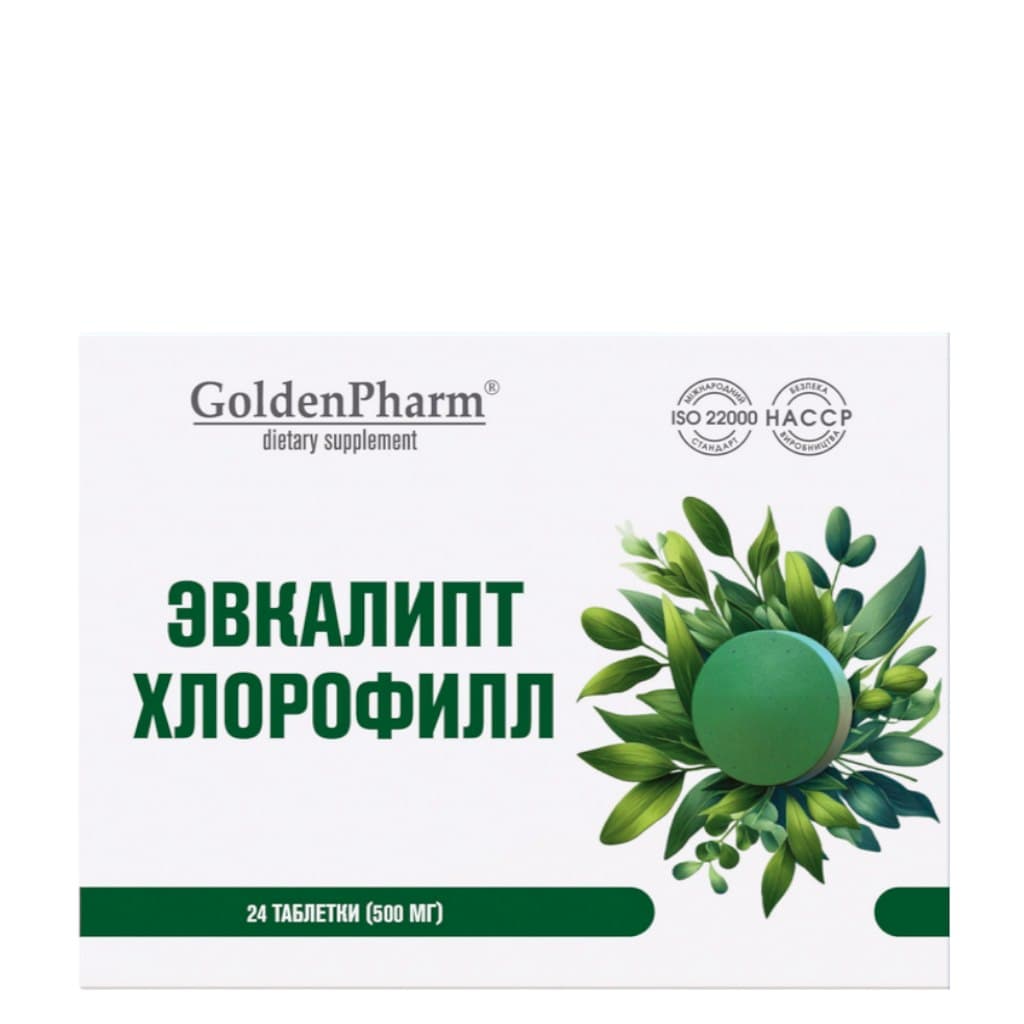 Golden Pharm - Eucalyptus Chlorophyll - 24 Comprimidos (500mg)