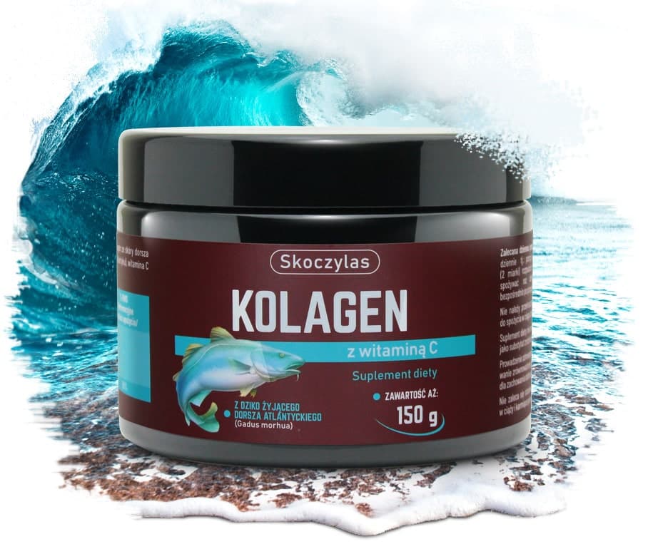 Skoczylas Colagénio de bacalhau do Atlântico selvagem com C-vitaminas 150g
