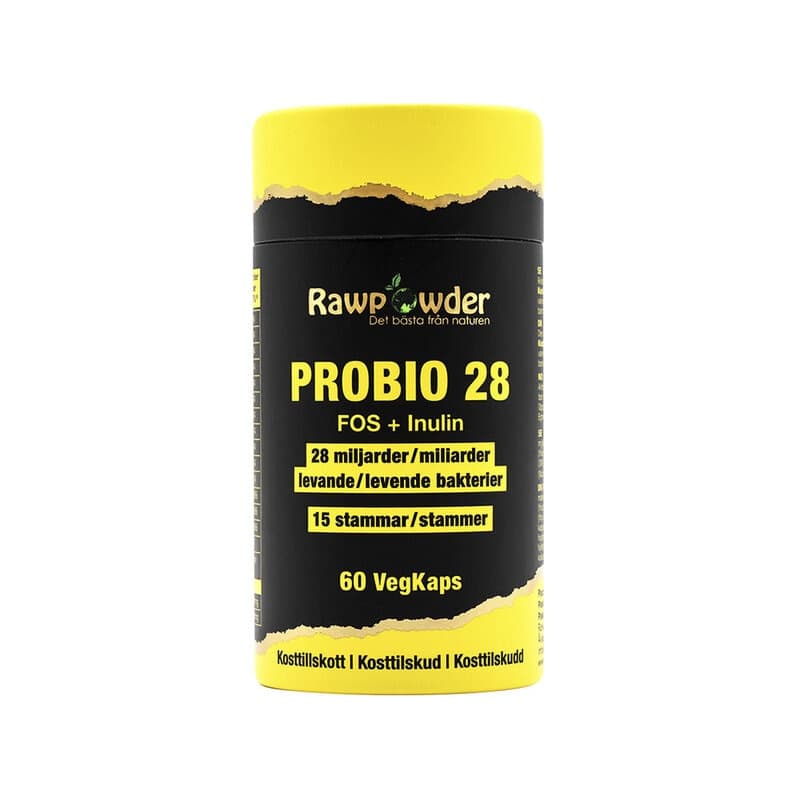 Probio 28 60 VegCapsulas – Rawpowder embalagem