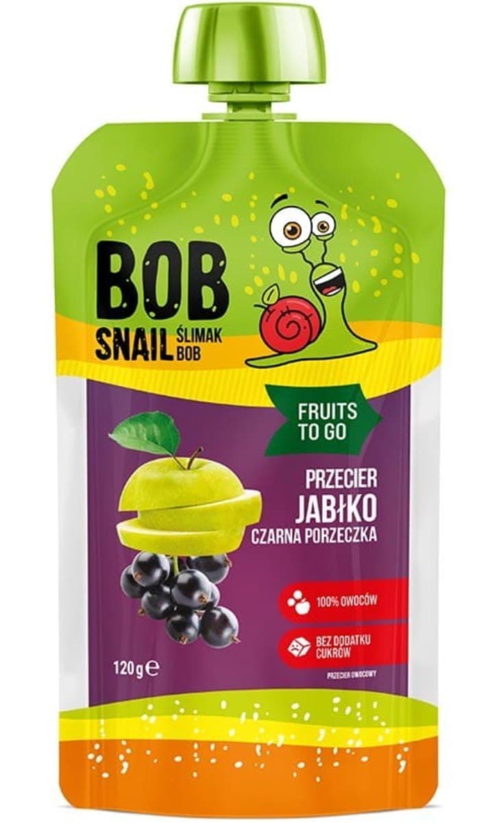 BOB SNAIL Smoothie banane - cassis sans sucre ajouté 120 g | EKO WITAL – B.O.B SNAIL emballage