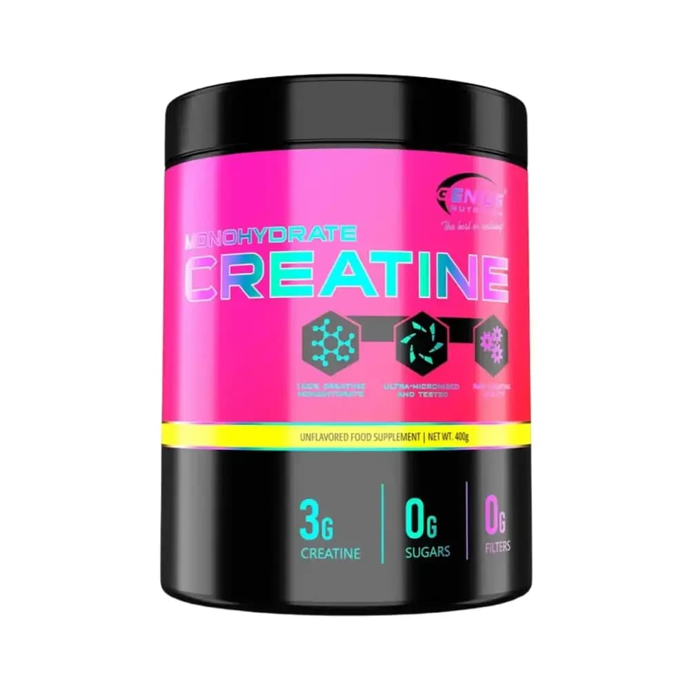 Genius Nutrition Kreatinmonohydrat – Mikroniseret 400g – Genius Nutrition emballage
