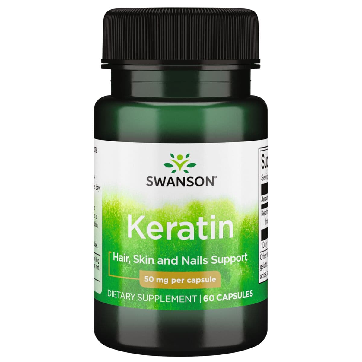 Swanson Keratin 50 mg - 60 kapslar – Swanson förpackning