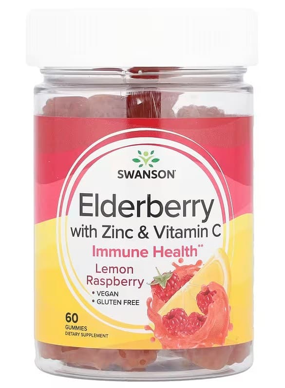 Swanson - Elderberry Gummies With Zinc & Vitamin C - 60 Gummies