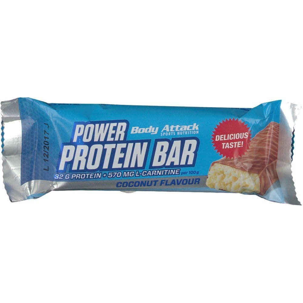 Body Attack - Proteinriegel - Kokos, 24 × 35 g – Body Attack Verpackung