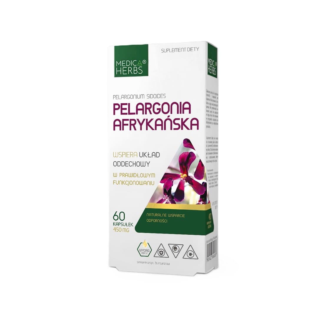 Medica Herbs - African Pelargonium - 60 capsules – Medica Herbs verpakking