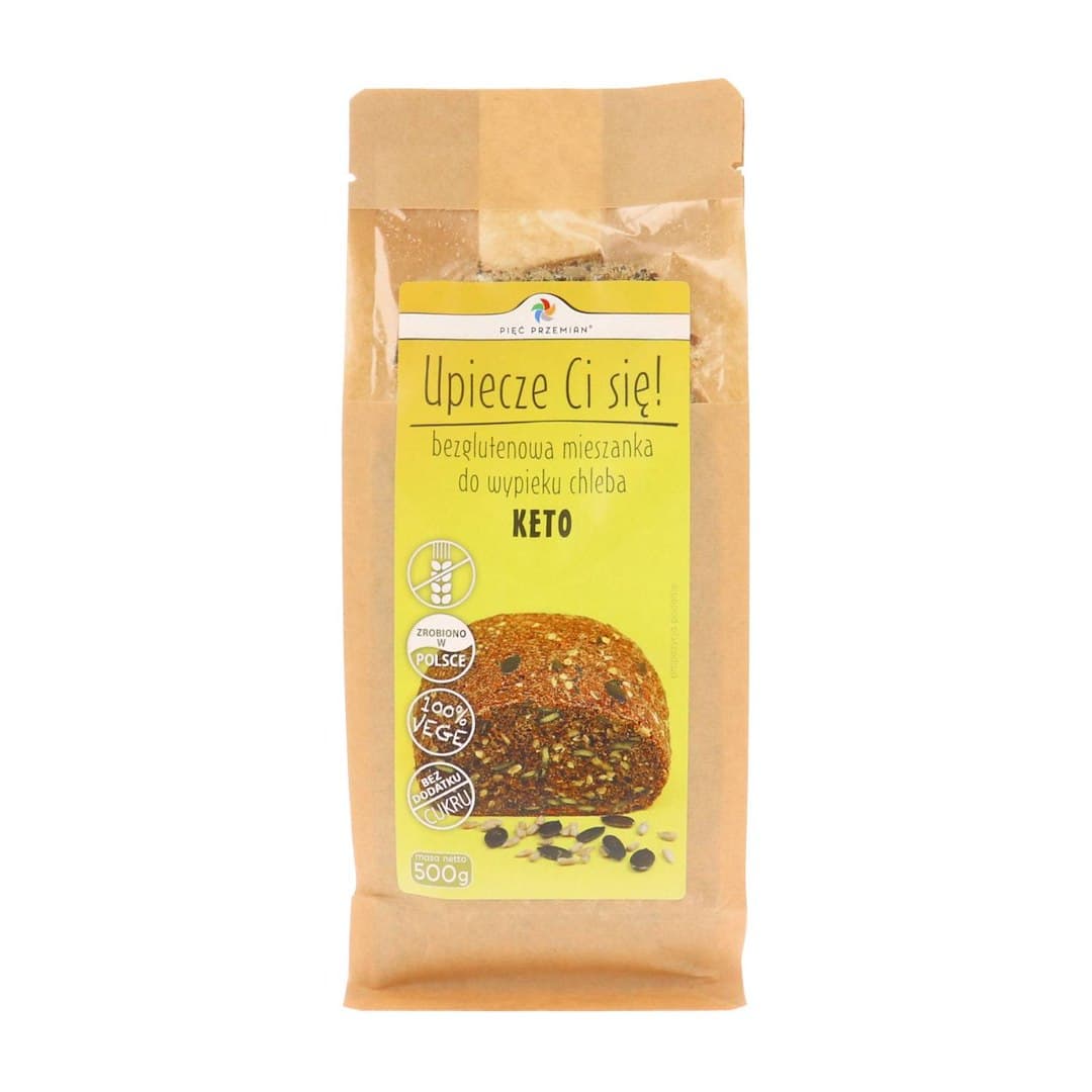Pięć Przemian - KETO Bread Mix - Sin gluten - 500g – Pięć Przemian empaque
