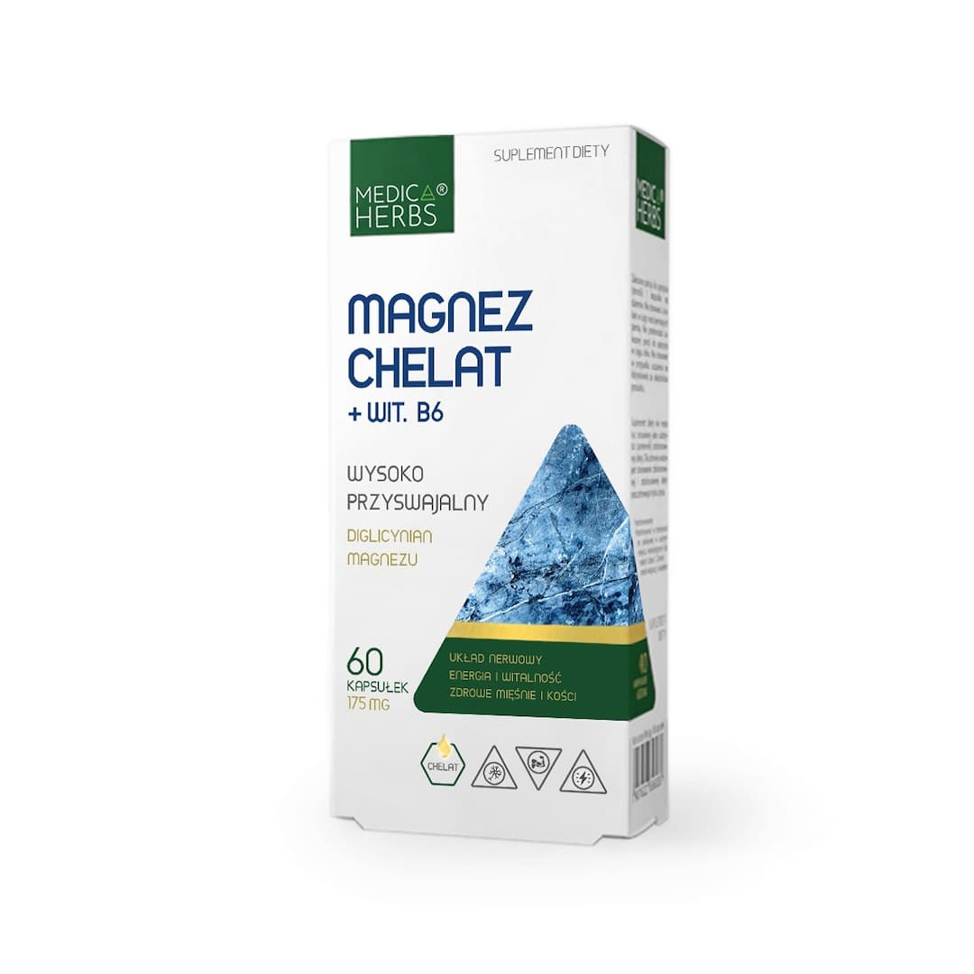 Medica Herbs - Magnesium Chelate + B6 - 60 kapslar