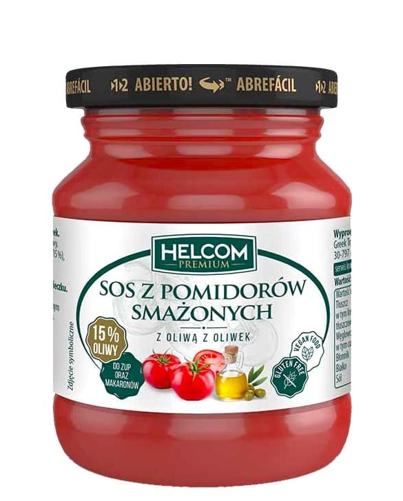 HELCOM Rostad Tomatsås med Olivolja – HELCOM förpackning