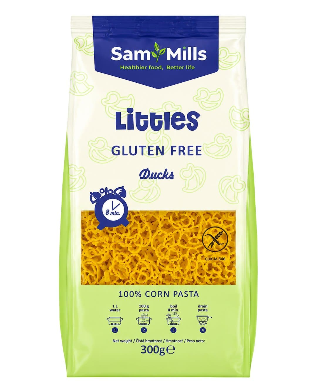 Sam Mills - Littles Gluten Free Ducks - 300g – Sam Mills förpackning