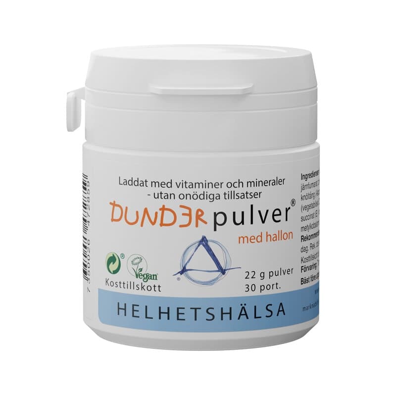 Dunderpulver barnvitamin, 30 doser á 1 krm | Helhetshälsa – Helhetshälsa förpackning