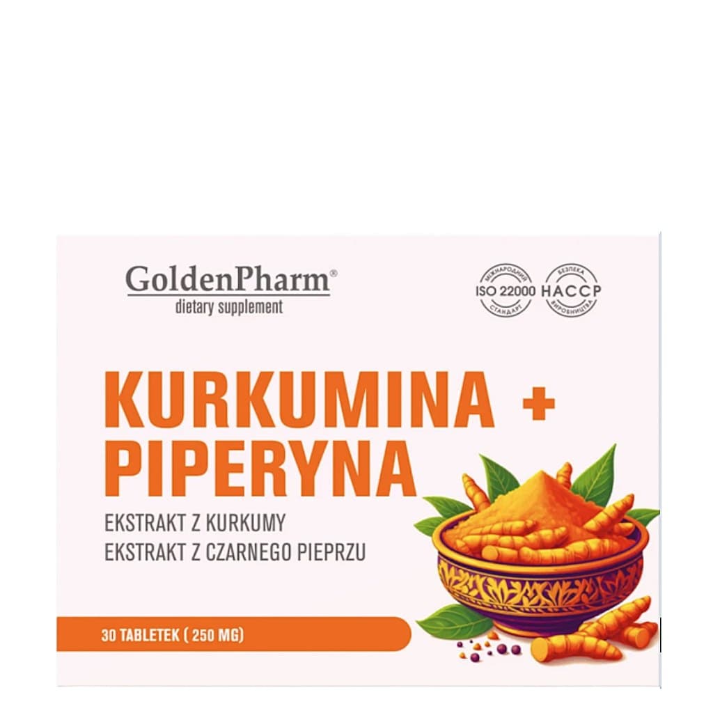GoldenPharm - Kurkumina + Piperyna – GoldenPharm förpackning