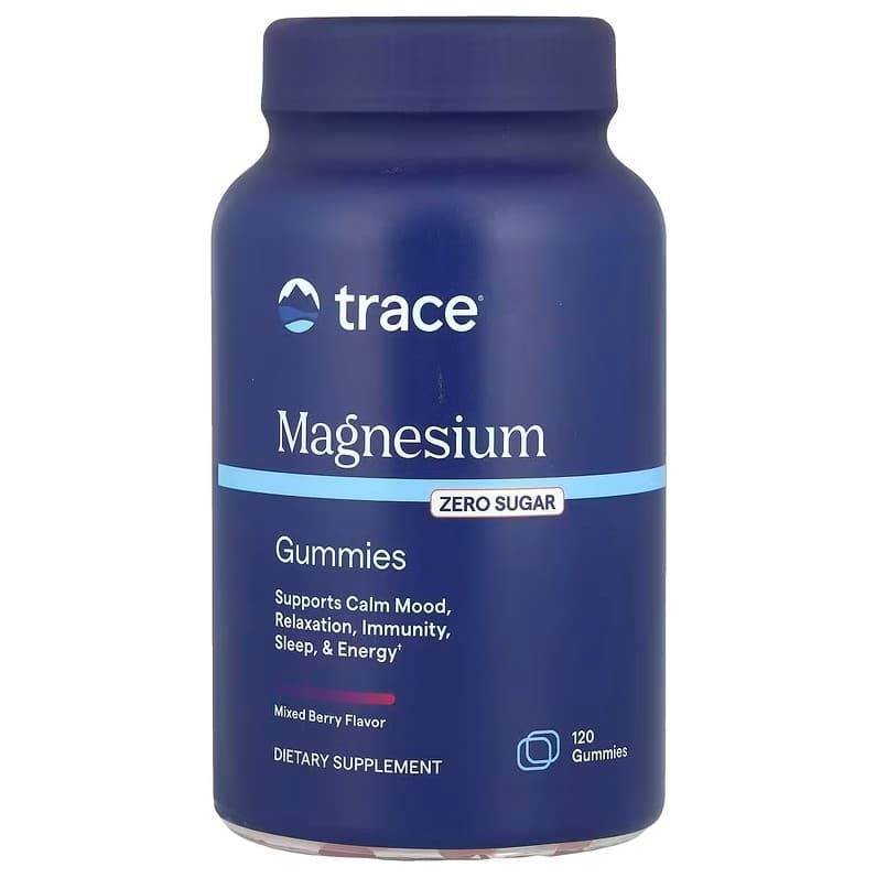Trace Minerals Gomas de Magnésio Sem Açúcar - Frutos Silvestres Mistos - 120 gomas