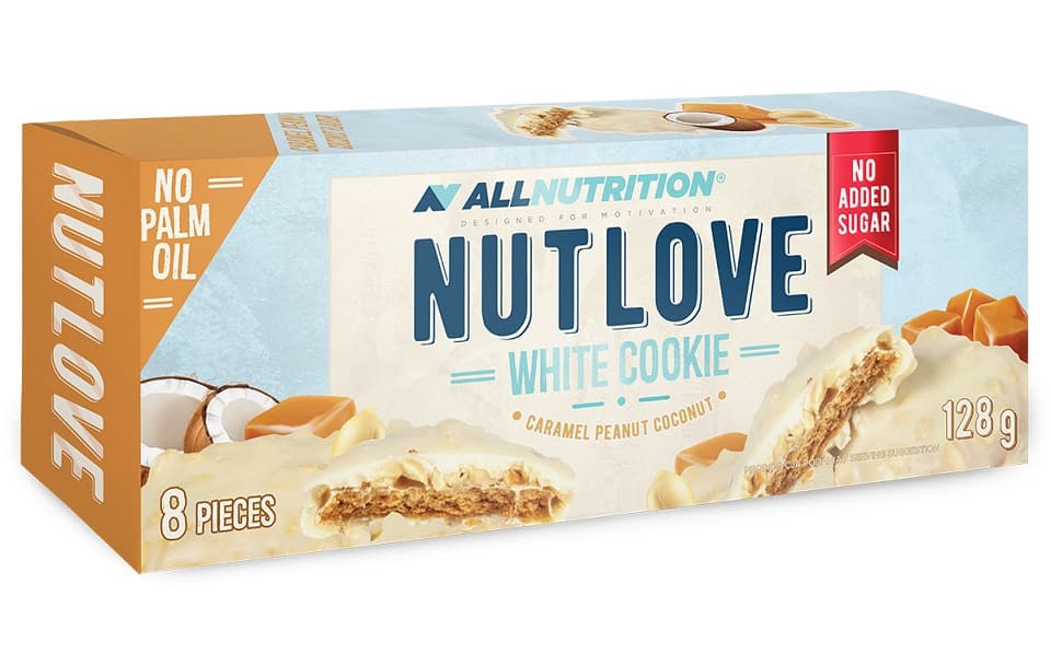 Allnutrition - White Cookie, Caramel Peanut Coconut - 8 Cookies - 128g – Allnutrition confezione