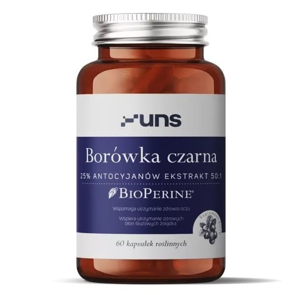 UNS Borówka Czarna + Bioperine vege 60 capsules – UNS packaging