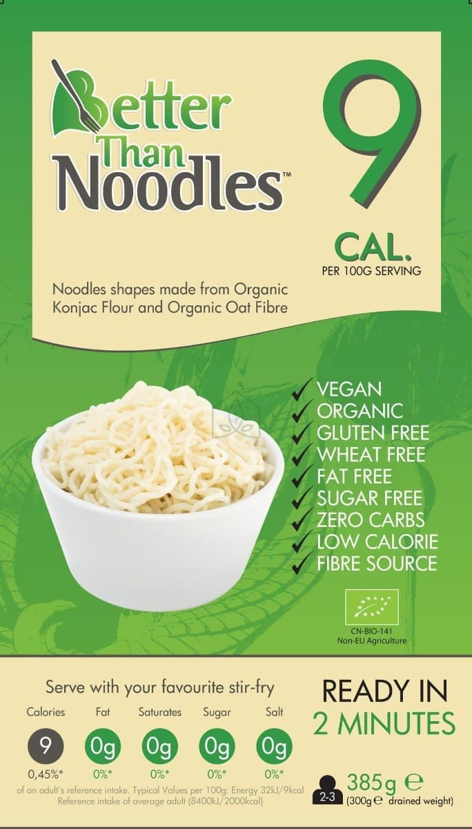 Better Than Foods - Organic Konjac Noodles - 385g – Better Than Foods förpackning