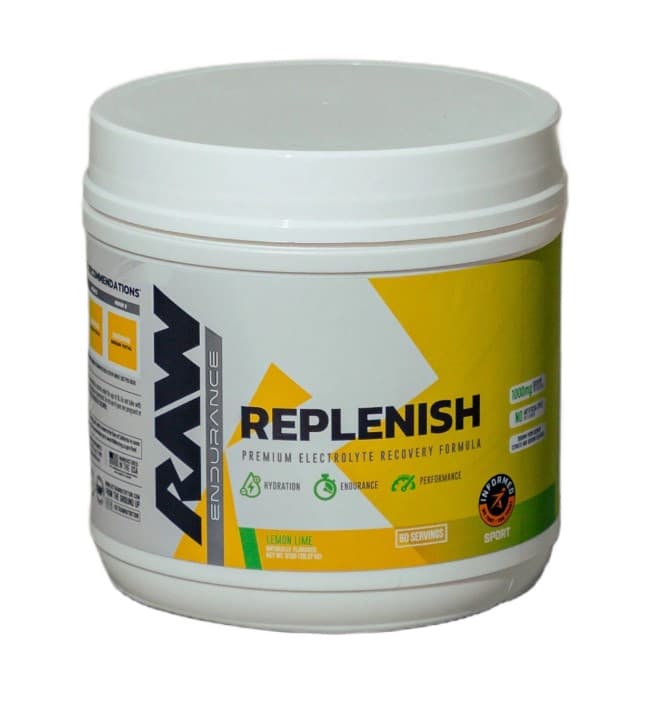 Raw Nutrition Raw Endurance Replenish Tub, Lemon Lime - 810g – Raw Nutrition förpackning